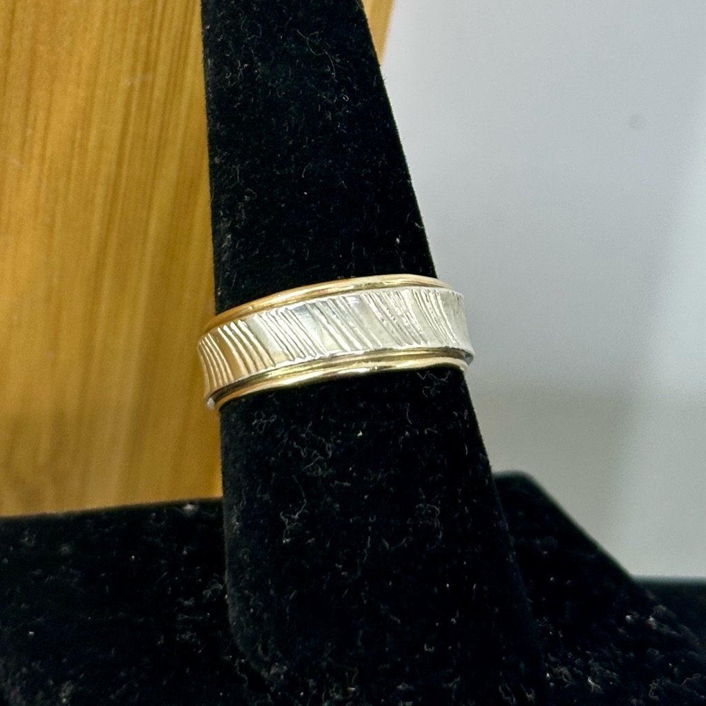 Joseph Esposito Espo 10k Yellow Gold Filled Sterling Silver Etched Band Ring 8 57$